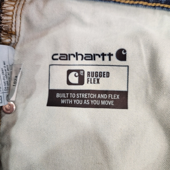 Carhartt Relaxed Fit Bootcut Rugged Flex Stretch Jeans - Mens Size 32x32 Blue - Picture 7 of 13